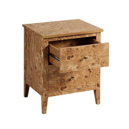 Nell 2 Drawer Bedside - Light Burl - DUSK