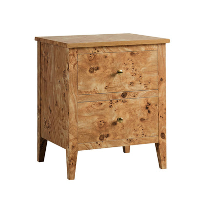 Nell 2 Drawer Bedside - Light Burl - DUSK