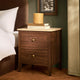 Nell 2 Drawer Bedside Table - Mid Wood/ Travertine Effect - DUSK