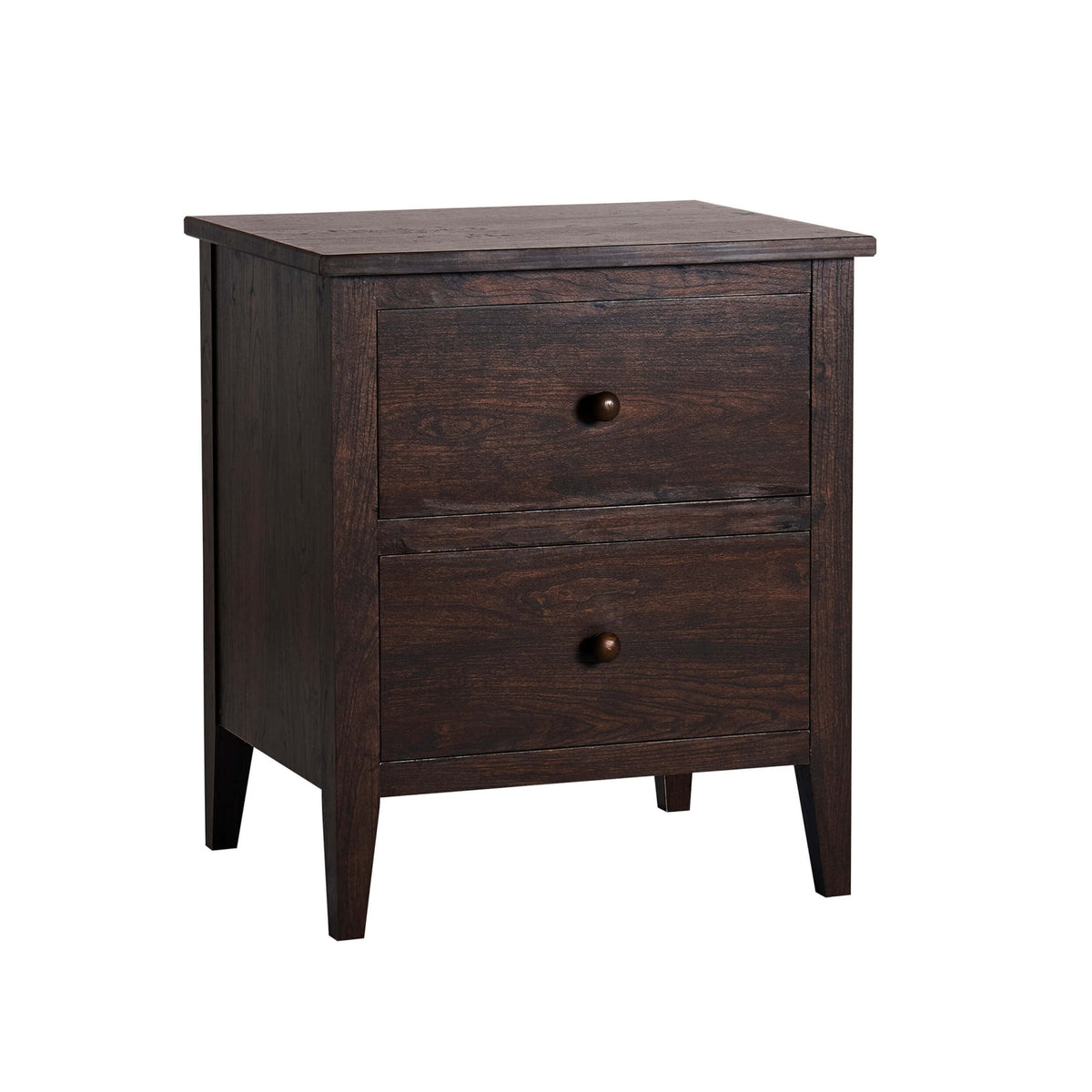 Nell 2 Drawer Bedside Table - Walnut - DUSK
