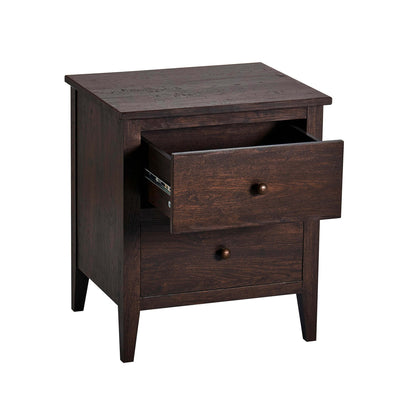 Nell 2 Drawer Bedside Table - Walnut - DUSK