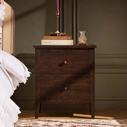 Nell 2 Drawer Bedside Table - Walnut - DUSK