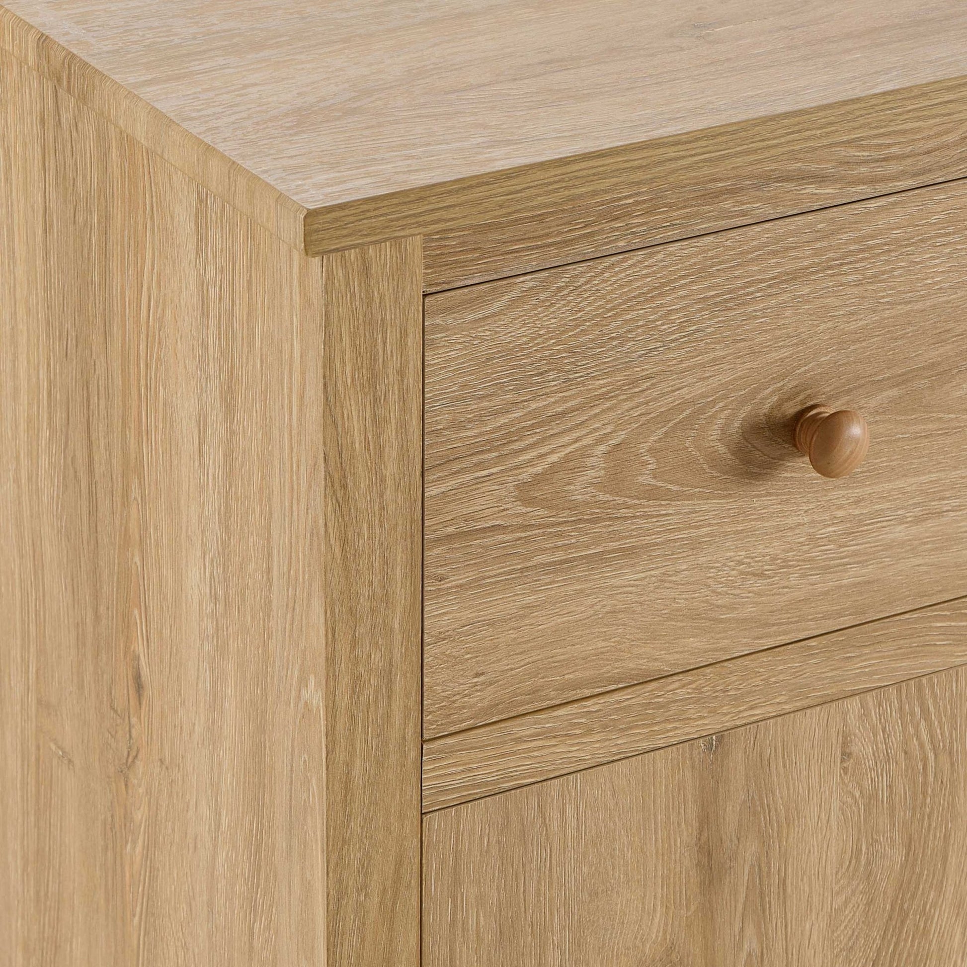 Nell 3 Door Sideboard with Drawers - Light Wood - DUSK