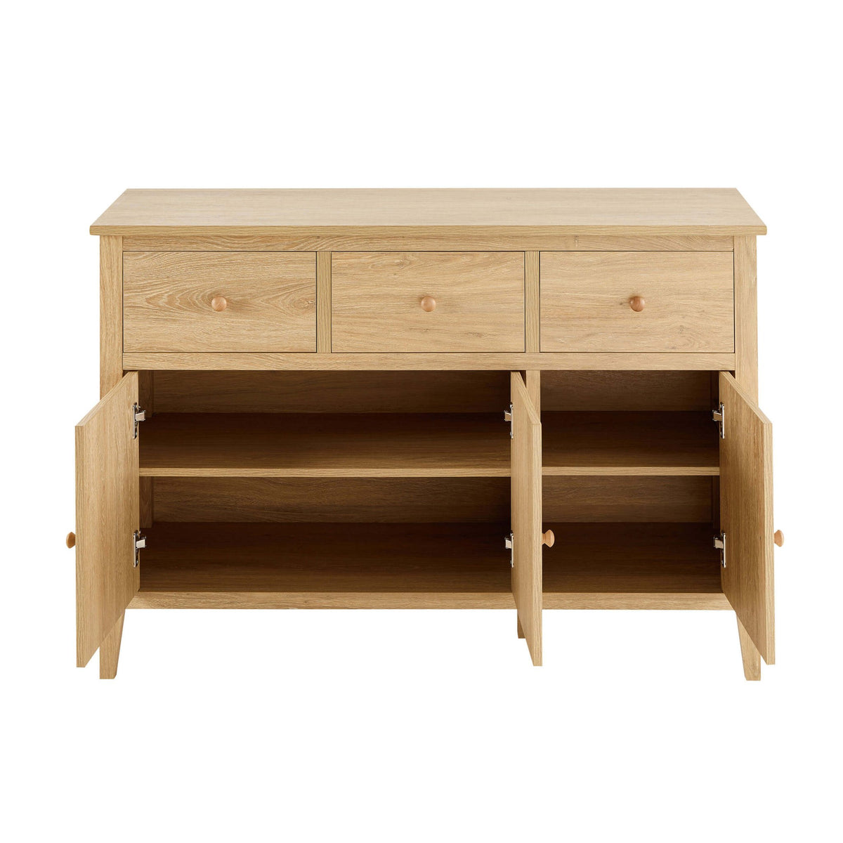 Nell 3 Door Sideboard with Drawers - Light Wood - DUSK