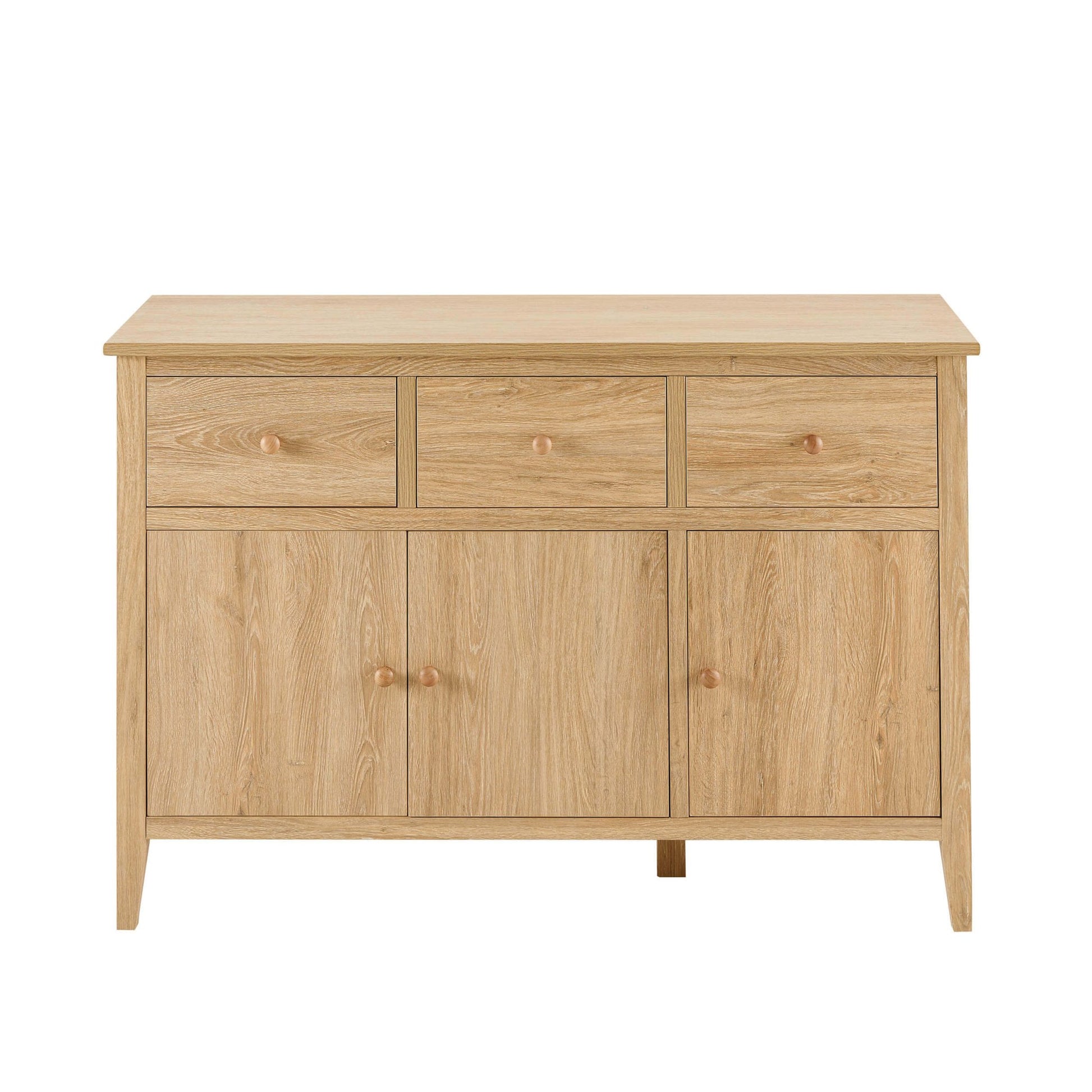 Nell 3 Door Sideboard with Drawers - Light Wood - DUSK