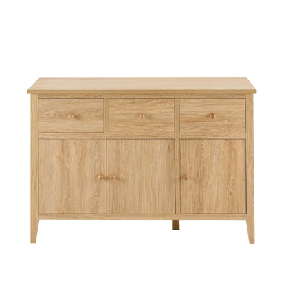 Nell 3 Door Sideboard with Drawers - Light Wood - DUSK