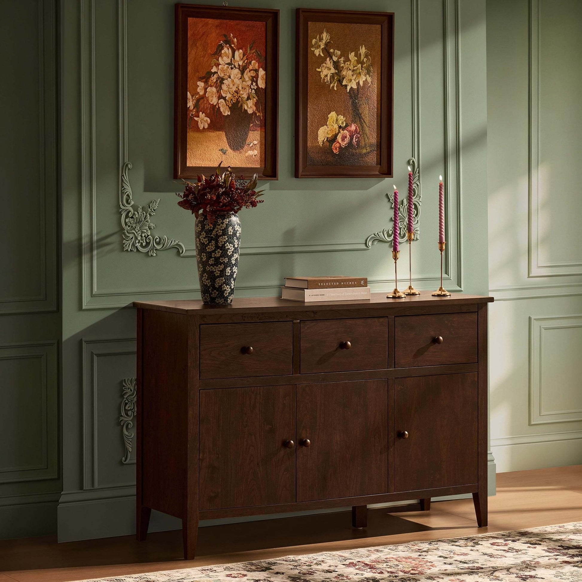 Nell 3 Door Sideboard with Drawers - Walnut - DUSK