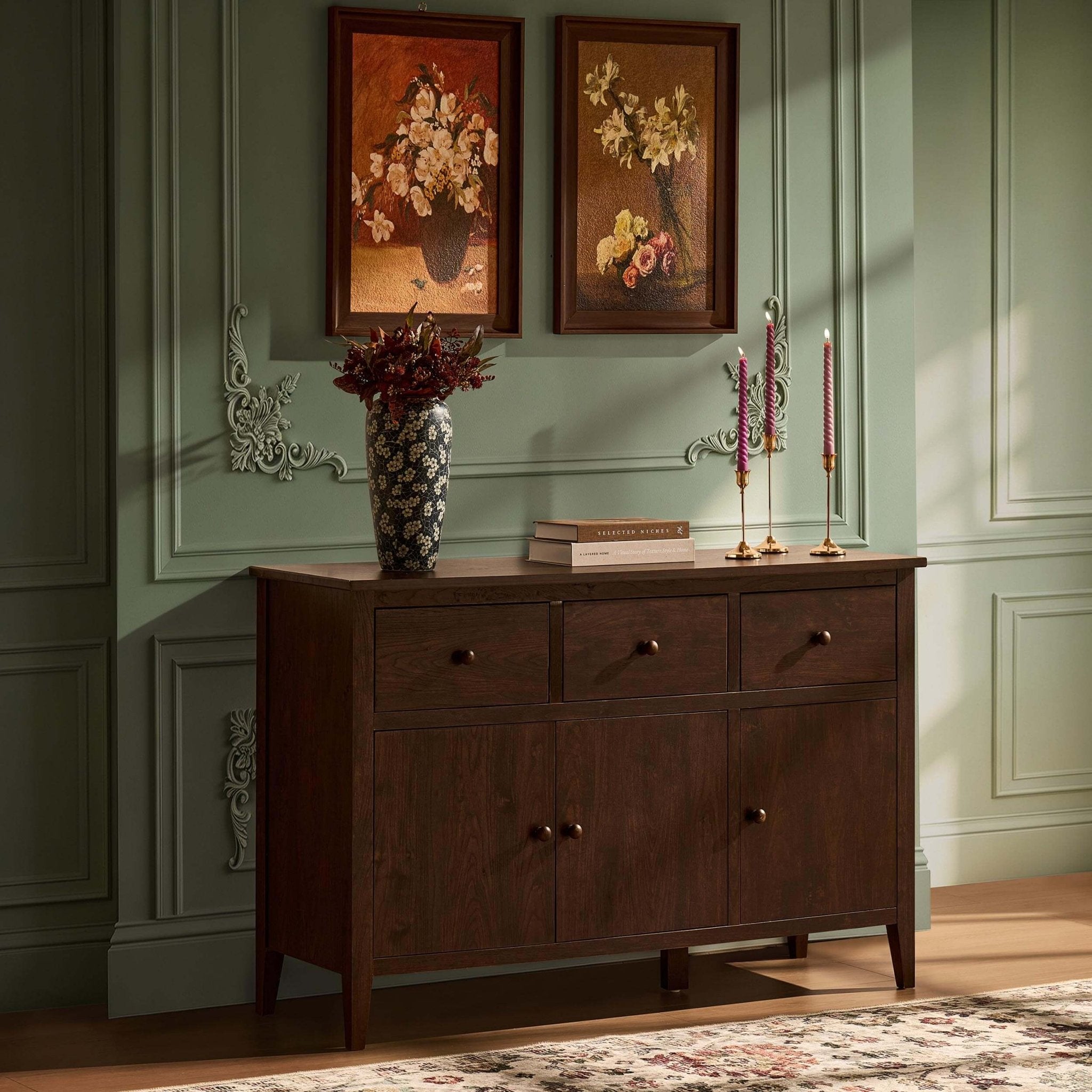 Nell 3 Door Sideboard with Drawers - Walnut - DUSK