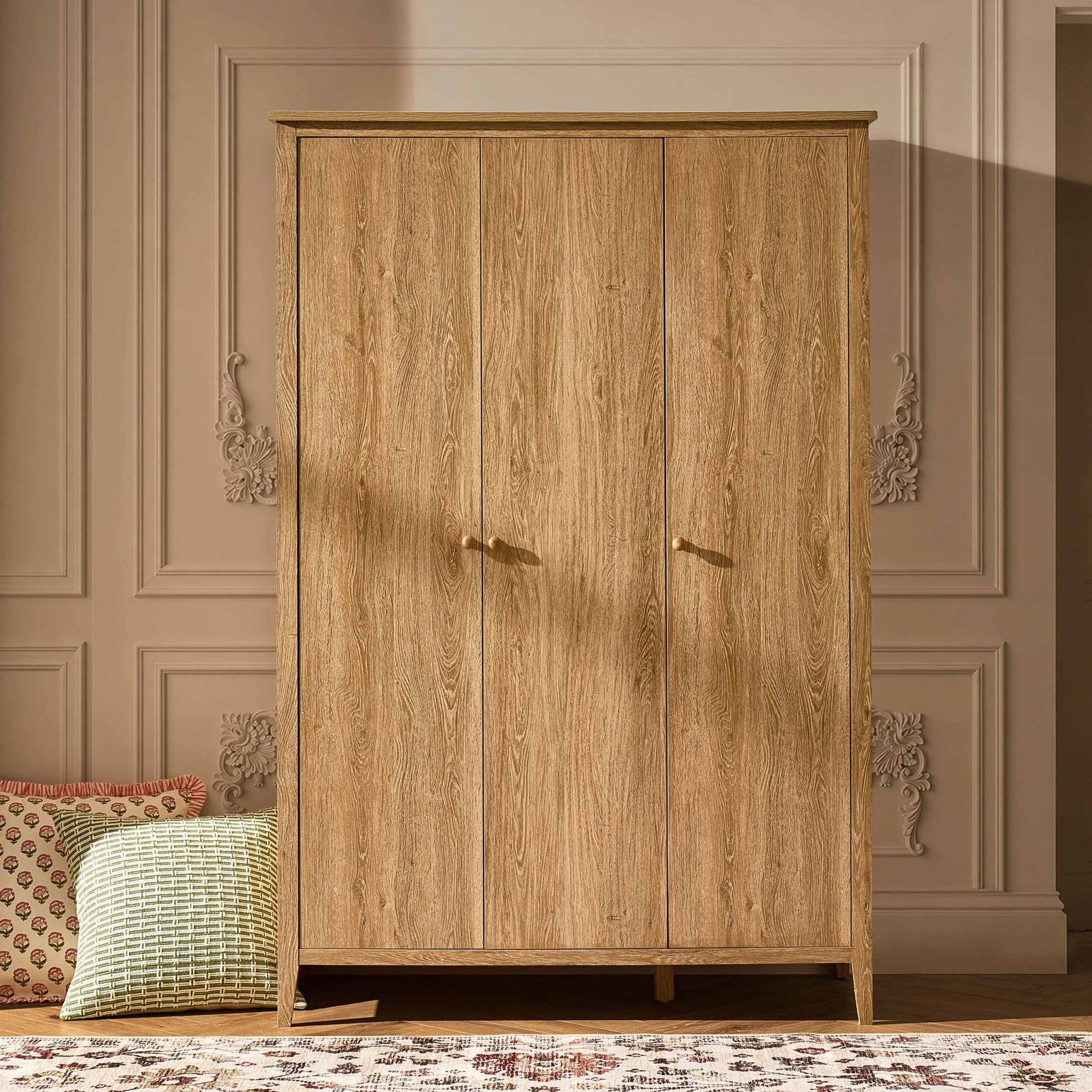 Nell 3 Door Wardrobe - Light Wood - DUSK