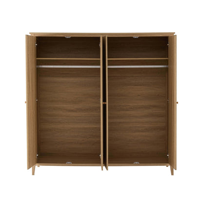 Nell 4 Door Wardrobe - Light Wood - DUSK