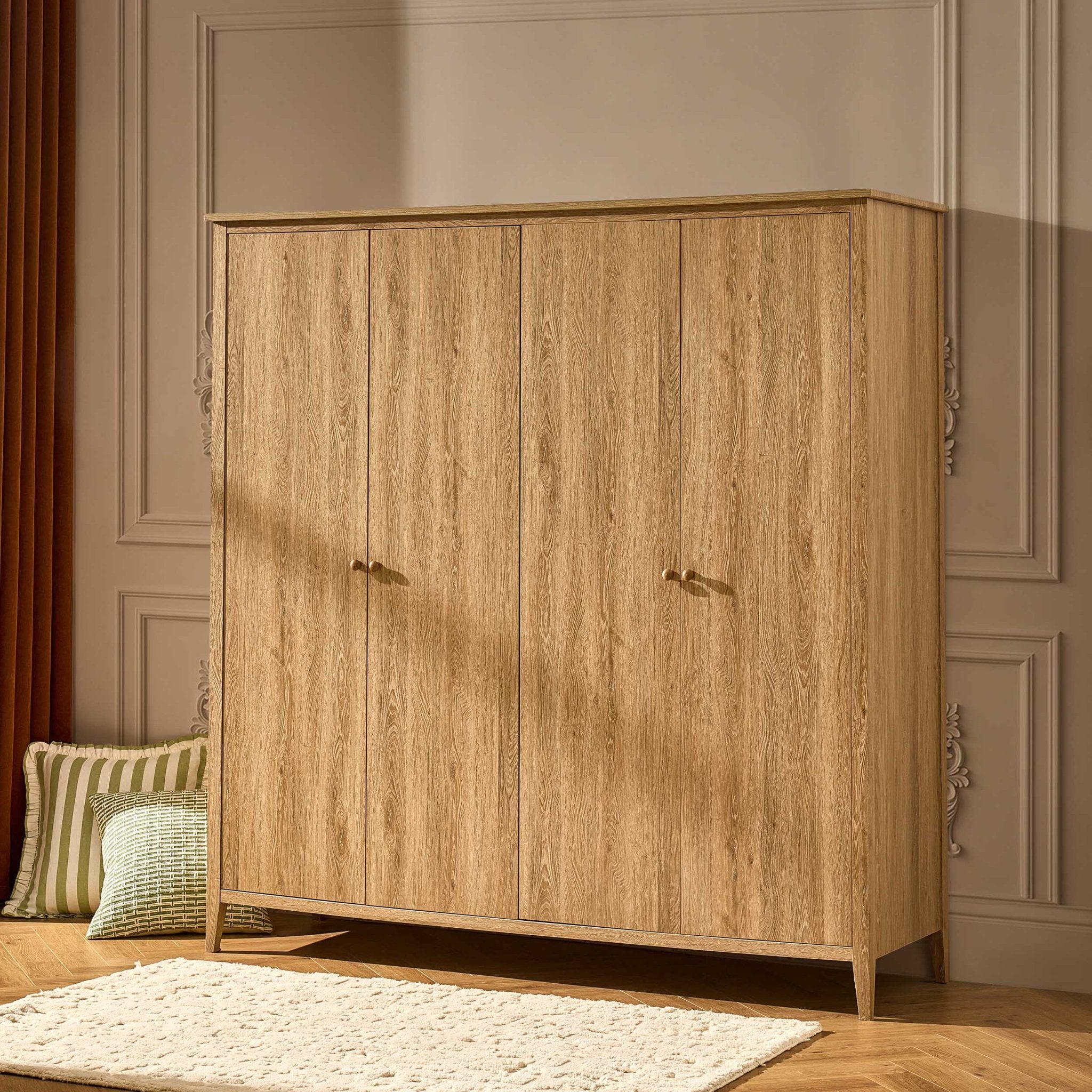 Nell 4 Door Wardrobe - Light Wood - DUSK