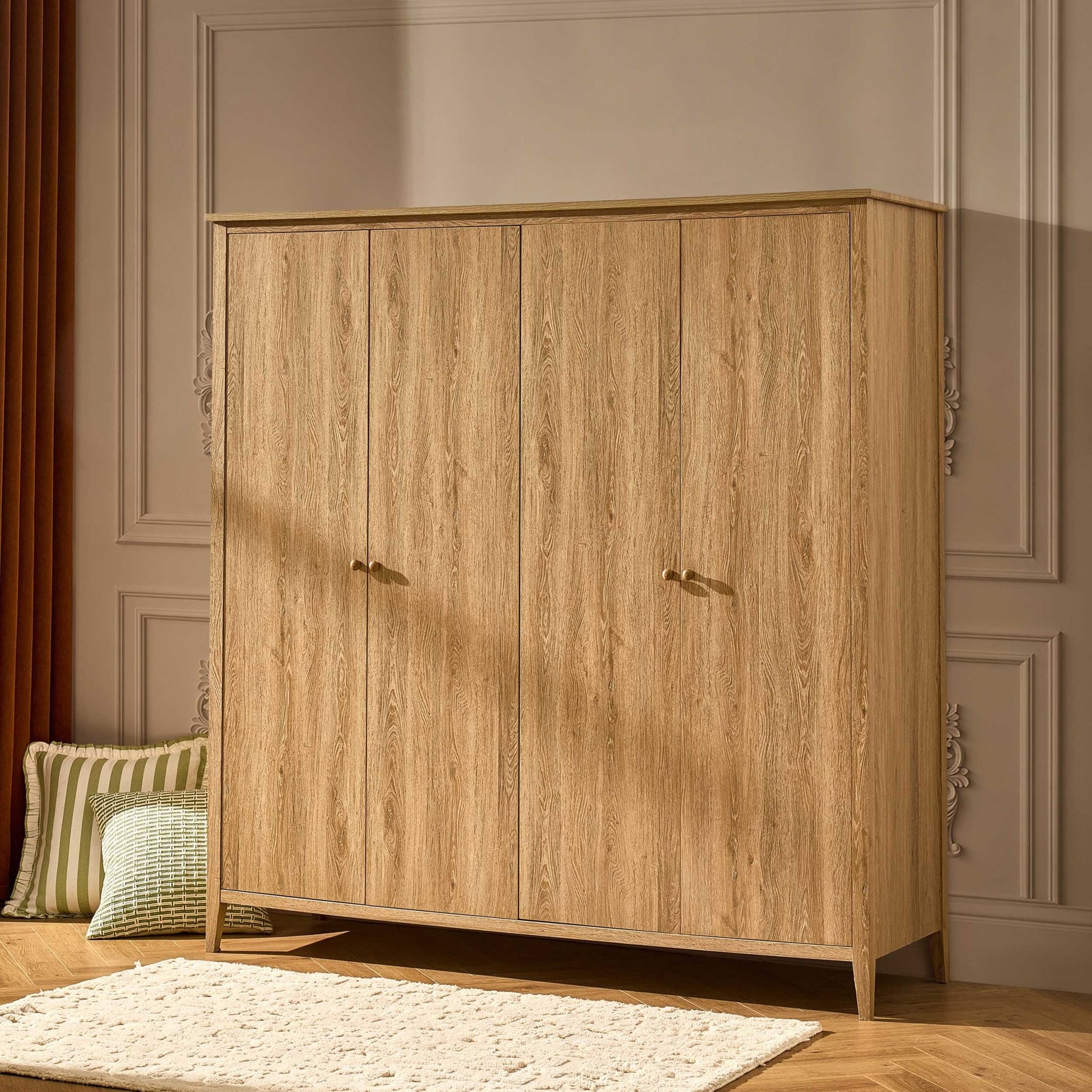 Nell 4 Door Wardrobe - Light Wood - DUSK