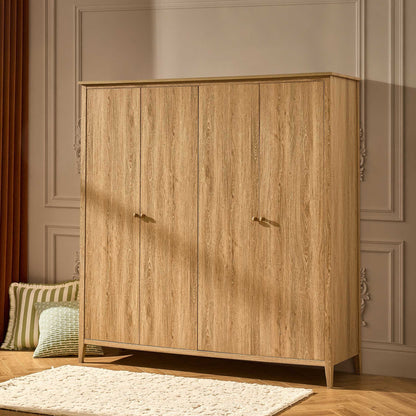 Nell 4 Door Wardrobe - Light Wood - DUSK