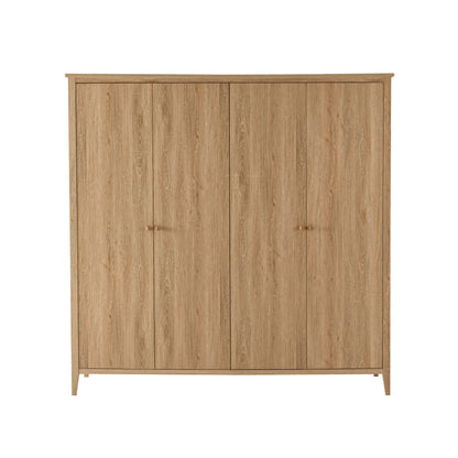 Nell 4 Door Wardrobe - Light Wood - DUSK