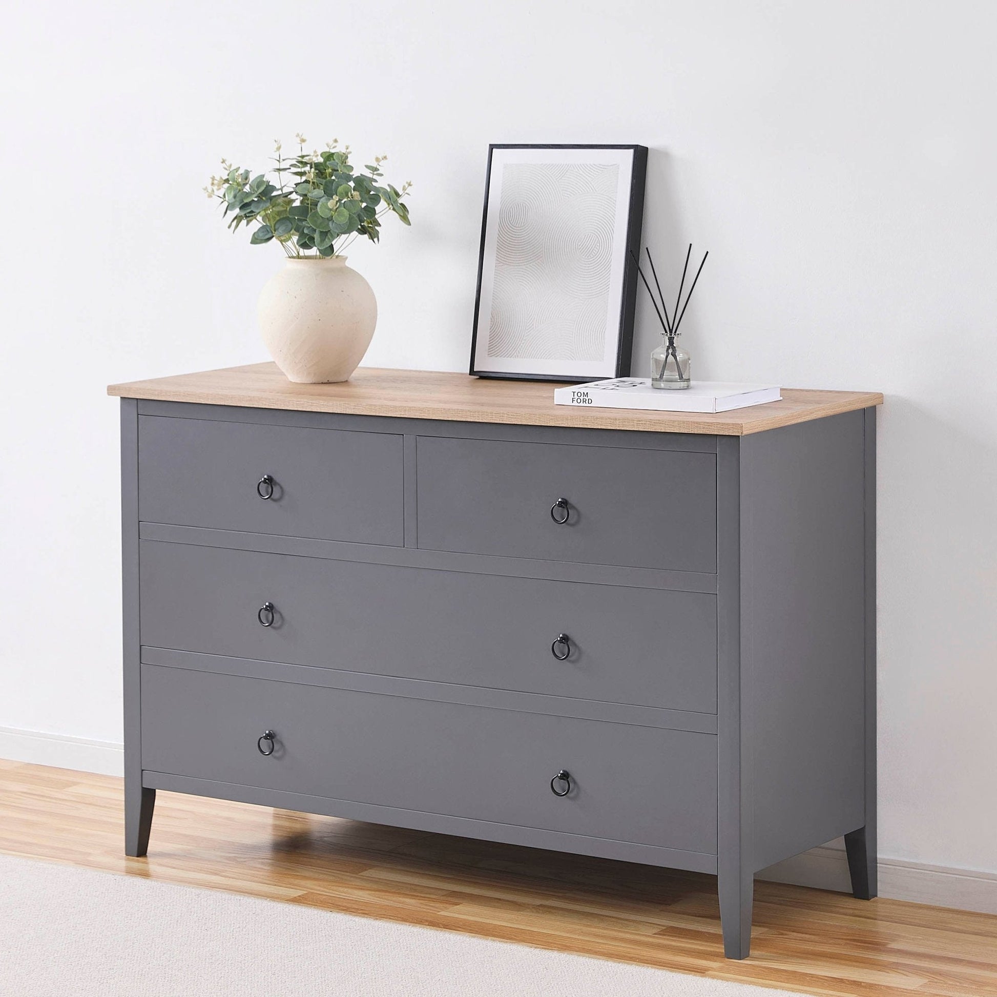 Nell 4 Drawer Chest - Charcoal - DUSK