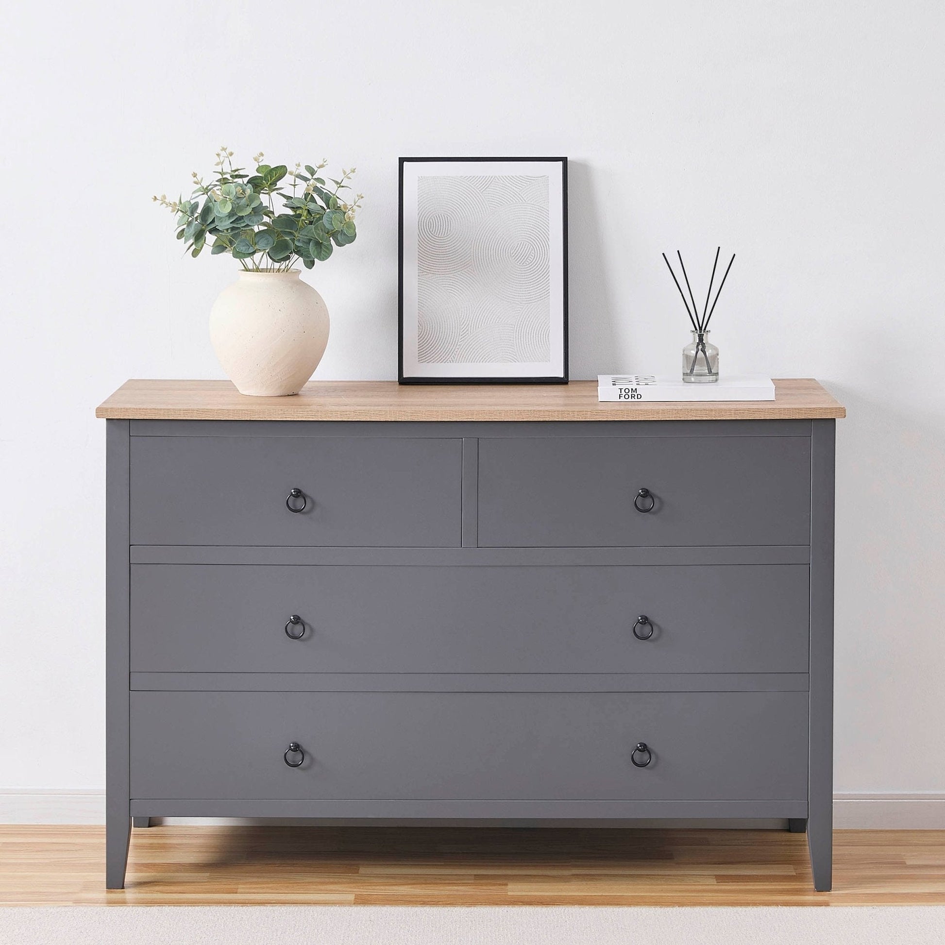 Nell 4 Drawer Chest - Charcoal - DUSK