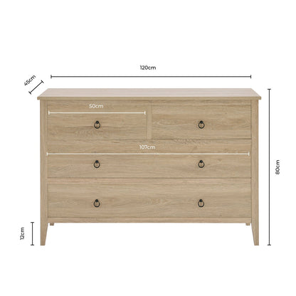 Nell 4 Drawer Chest - Cream - DUSK