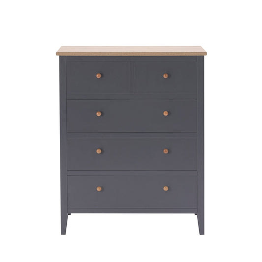 Nell 5 Drawer Chest - Charcoal - DUSK