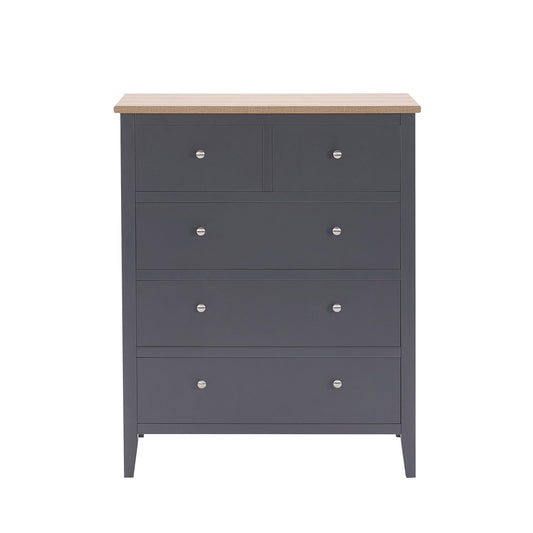 Nell 5 Drawer Chest - Charcoal - DUSK