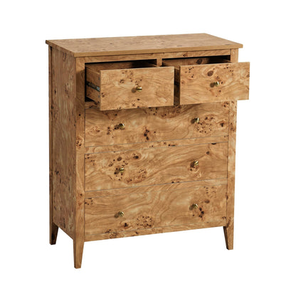 Nell 5 Drawer Chest - Light Burl - DUSK