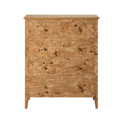 Nell 5 Drawer Chest - Light Burl - DUSK