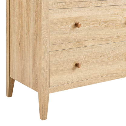 Nell 5 Drawer Chest - Light Wood - DUSK
