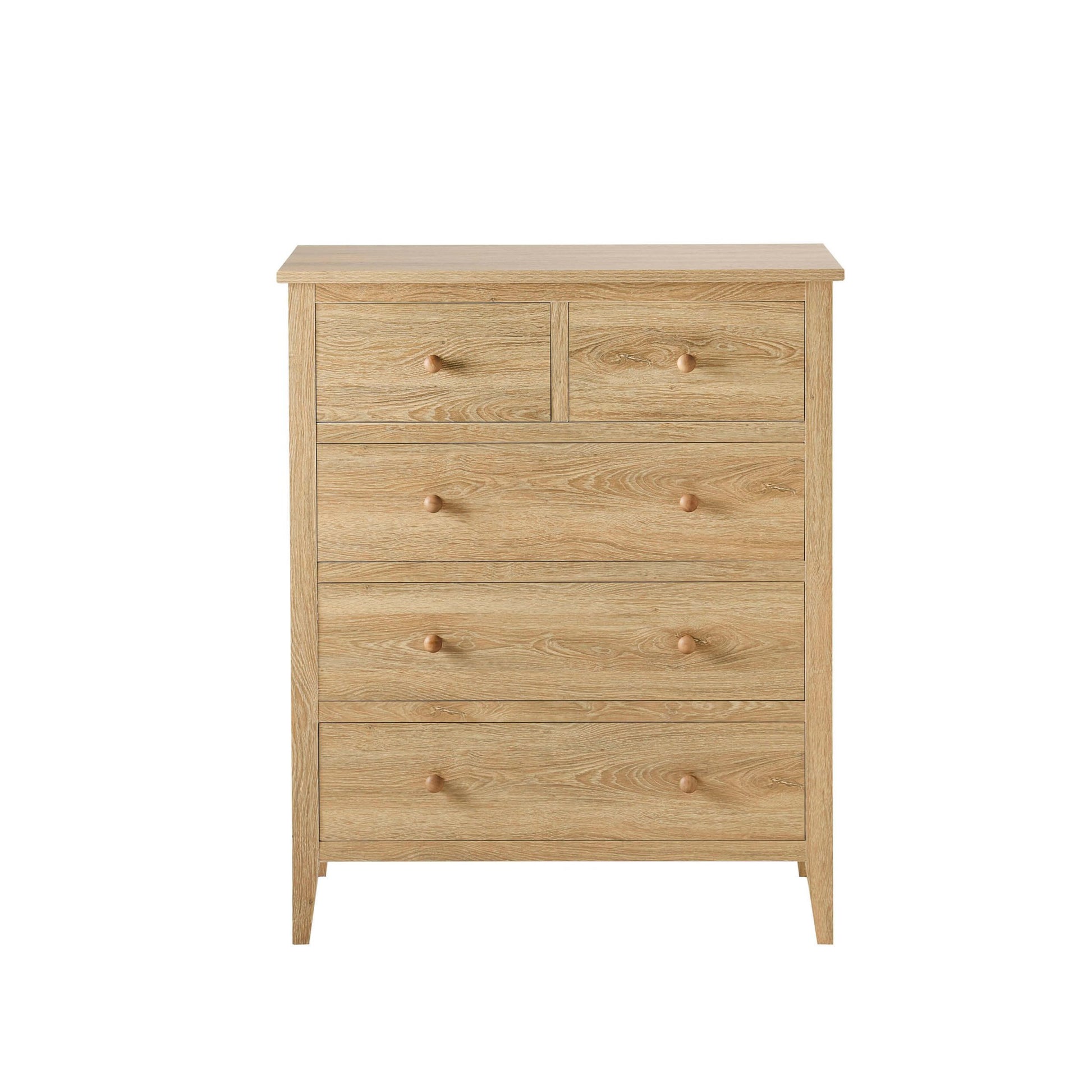 Nell 5 Drawer Chest - Light Wood - DUSK