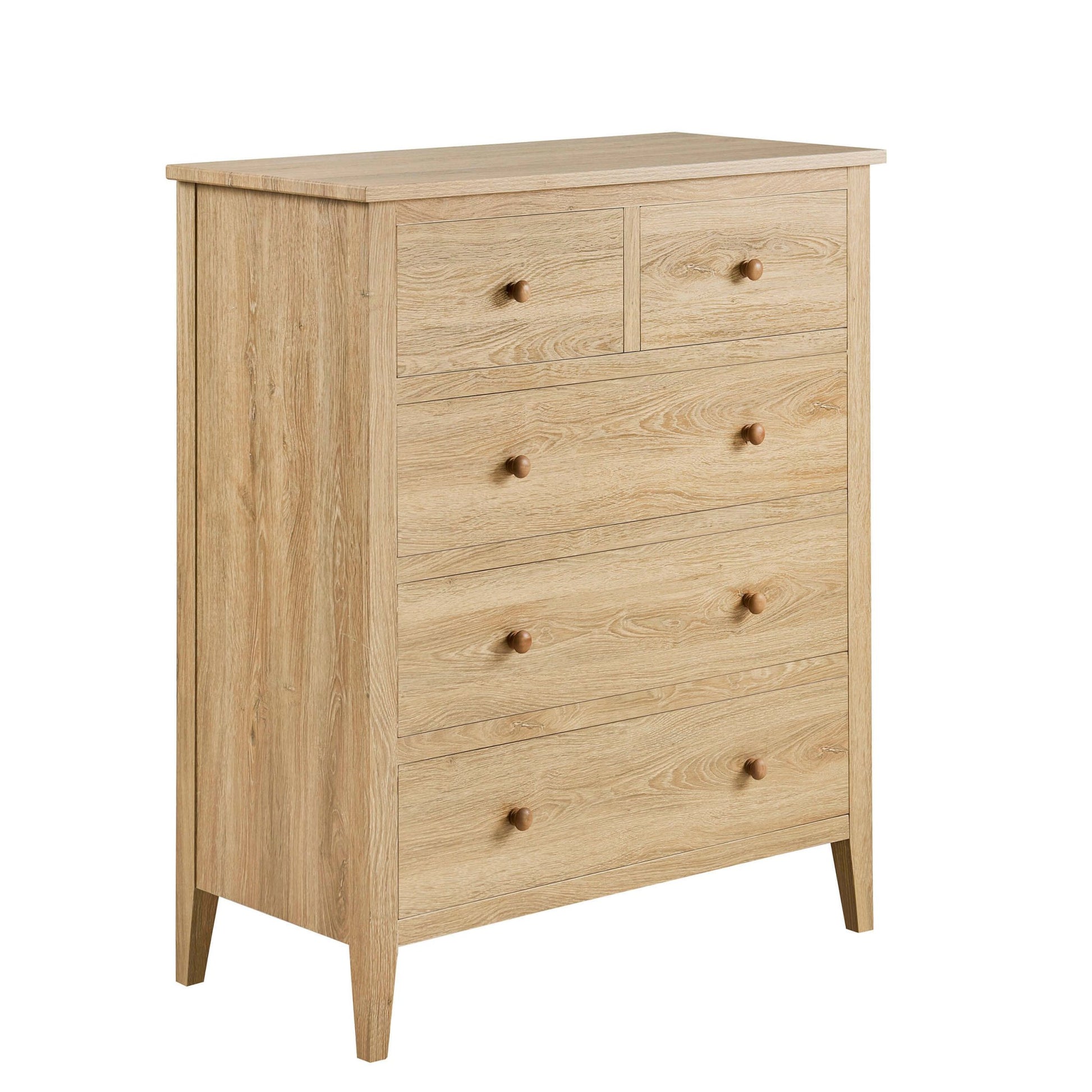 Nell 5 Drawer Chest - Light Wood - DUSK