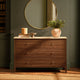 Nell 5 Drawer Chest - Mid Wood/ Travertine Effect - DUSK