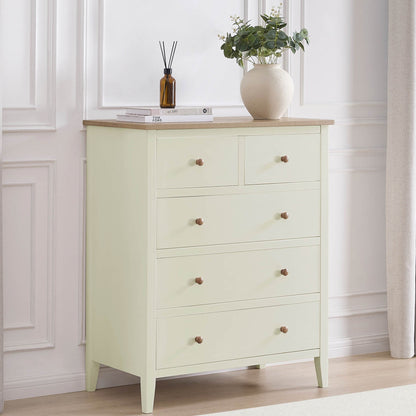 Nell 5 Drawer Chest - Stone - DUSK