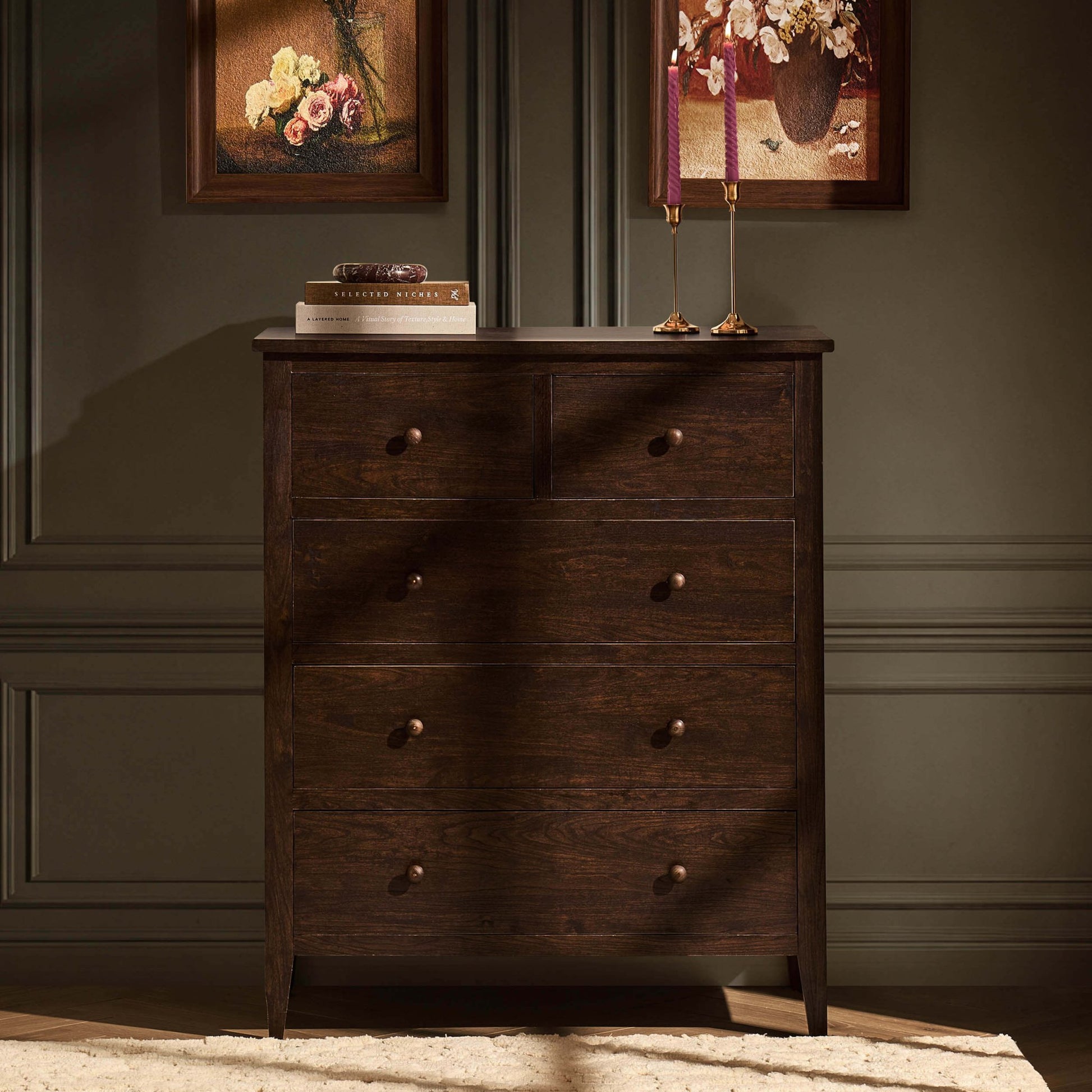 Nell 5 Drawer Chest - Walnut - DUSK