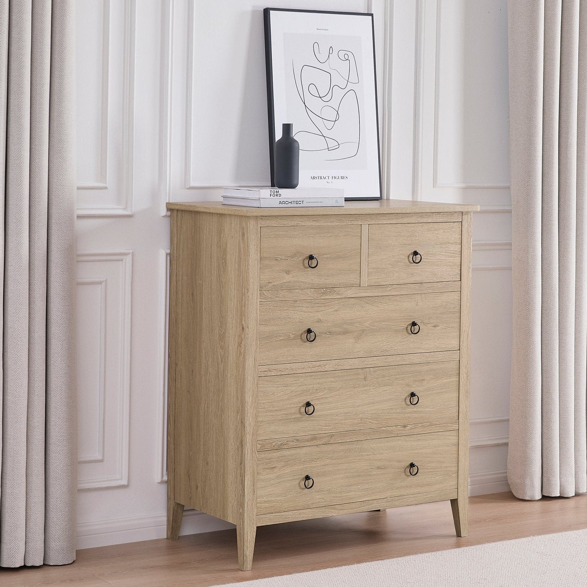 Nell 5 Drawer Chest - Wood - DUSK