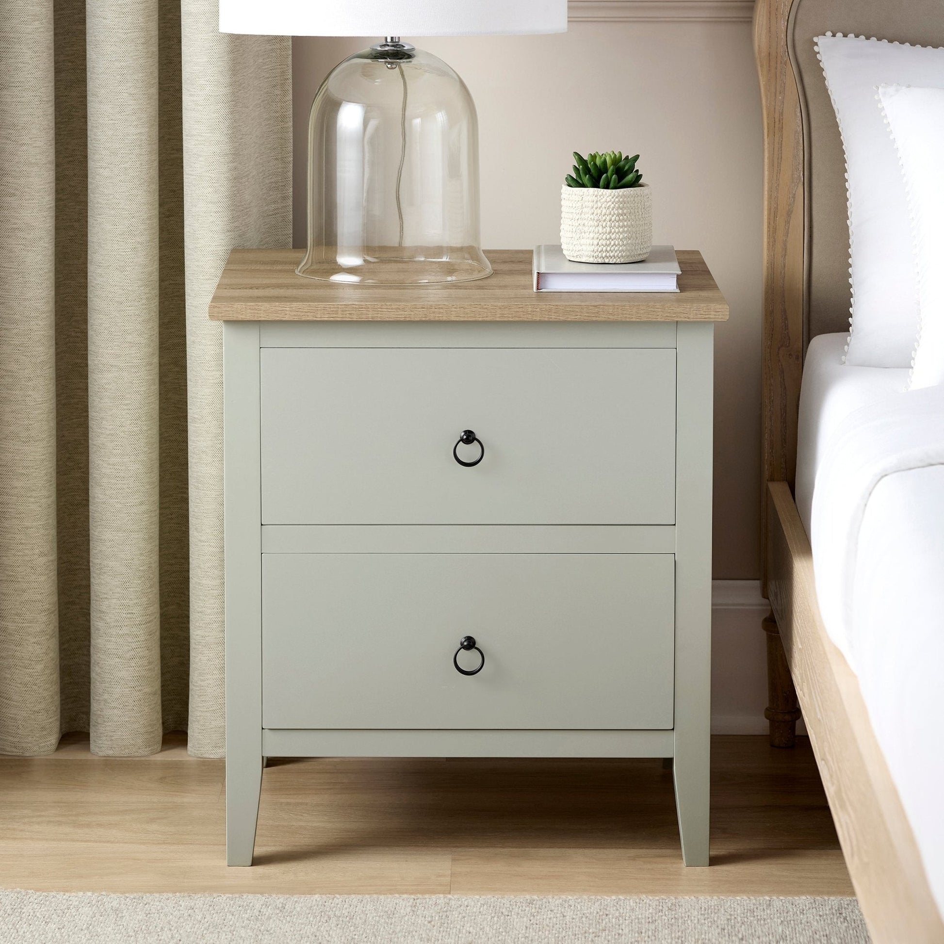 Nell Bedside Table - Sage Green - DUSK