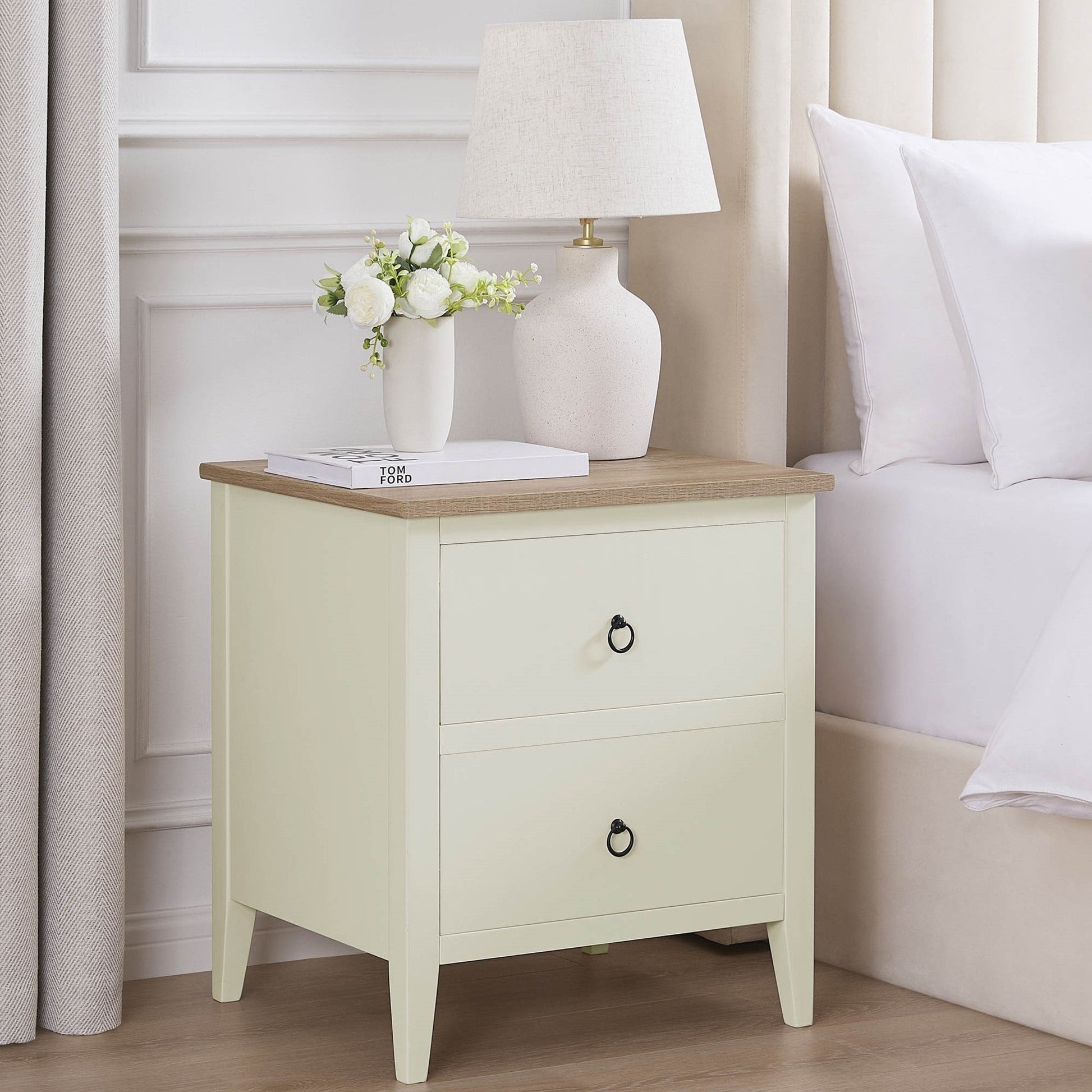 Nell Bedside Table - Stone - DUSK