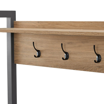 Nell Hallway Shelf with Hooks - Charcoal - DUSK