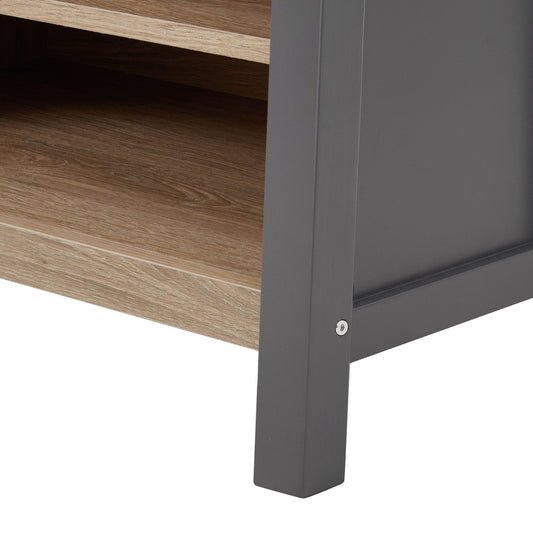 Nell Hallway Shelf with Hooks - Charcoal - DUSK