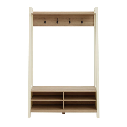 Nell Hallway Shelf with Hooks - Cream - DUSK