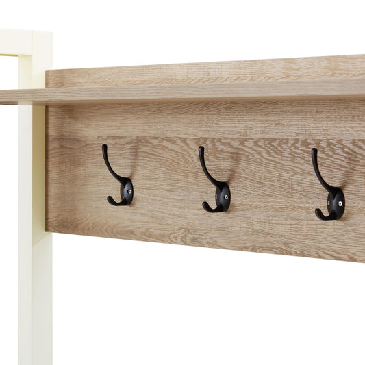 Nell Hallway Shelf with Hooks - Cream - DUSK