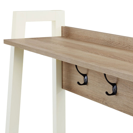 Nell Hallway Shelf with Hooks - Cream - DUSK