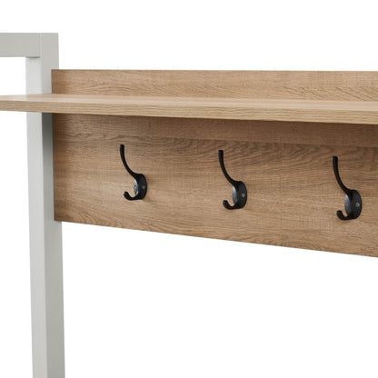 Nell Hallway Shelf with Hooks - Grey - DUSK