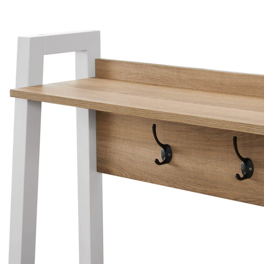 Nell Hallway Shelf with Hooks - Grey - DUSK