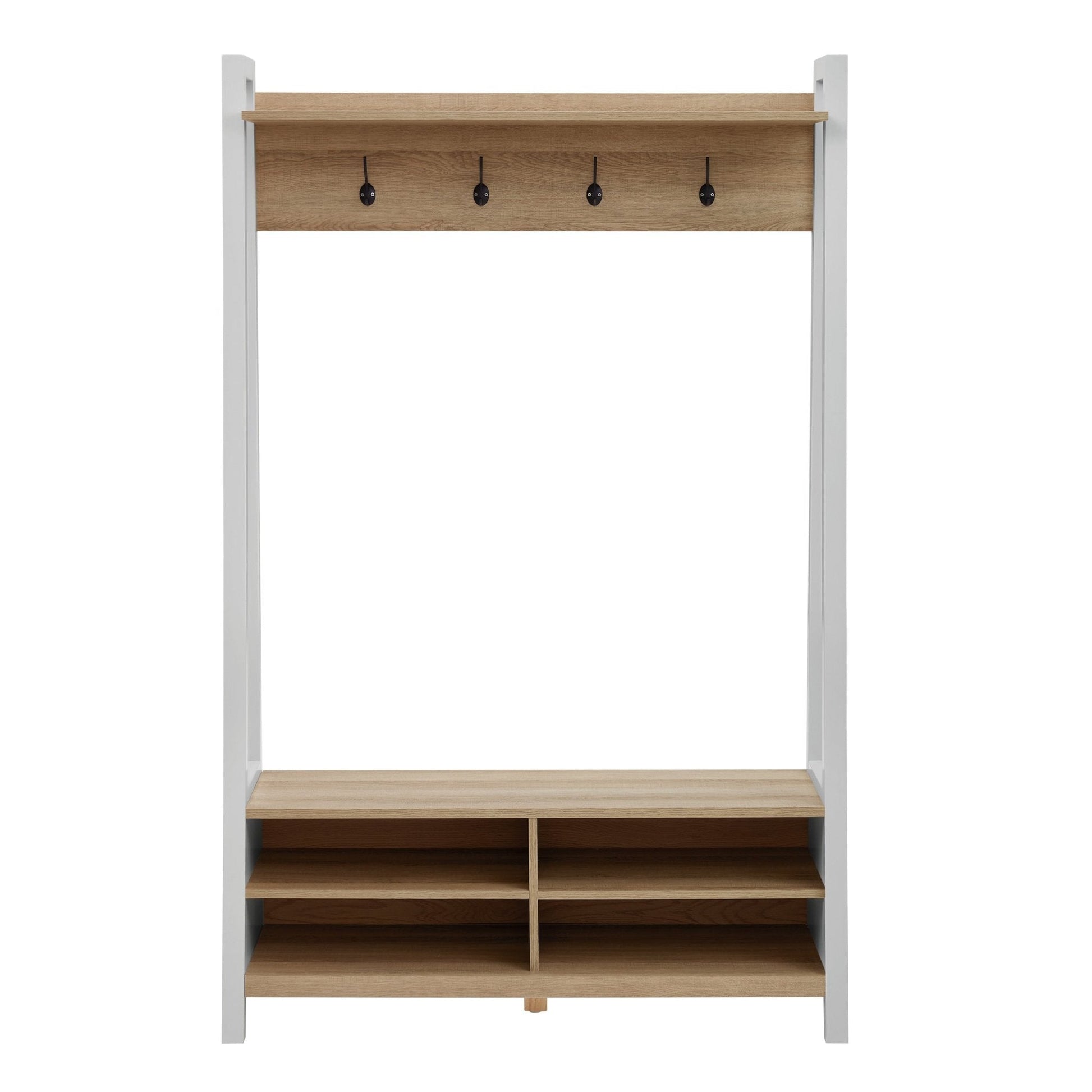 Nell Hallway Shelf with Hooks - Grey - DUSK