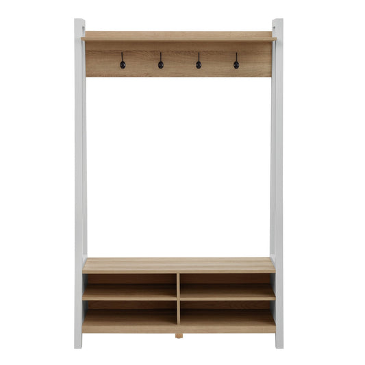 Nell Hallway Shelf with Hooks - Grey - DUSK