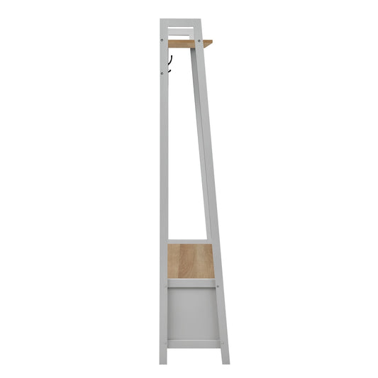 Nell Hallway Shelf with Hooks - Grey - DUSK