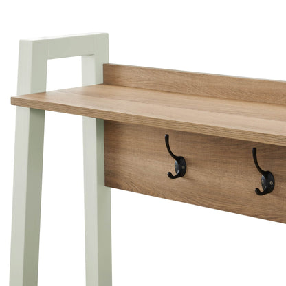 Nell Hallway Shelf with Hooks - Sage Green - DUSK