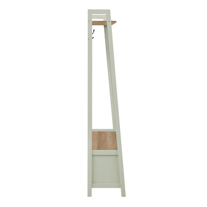 Nell Hallway Shelf with Hooks - Sage Green - DUSK