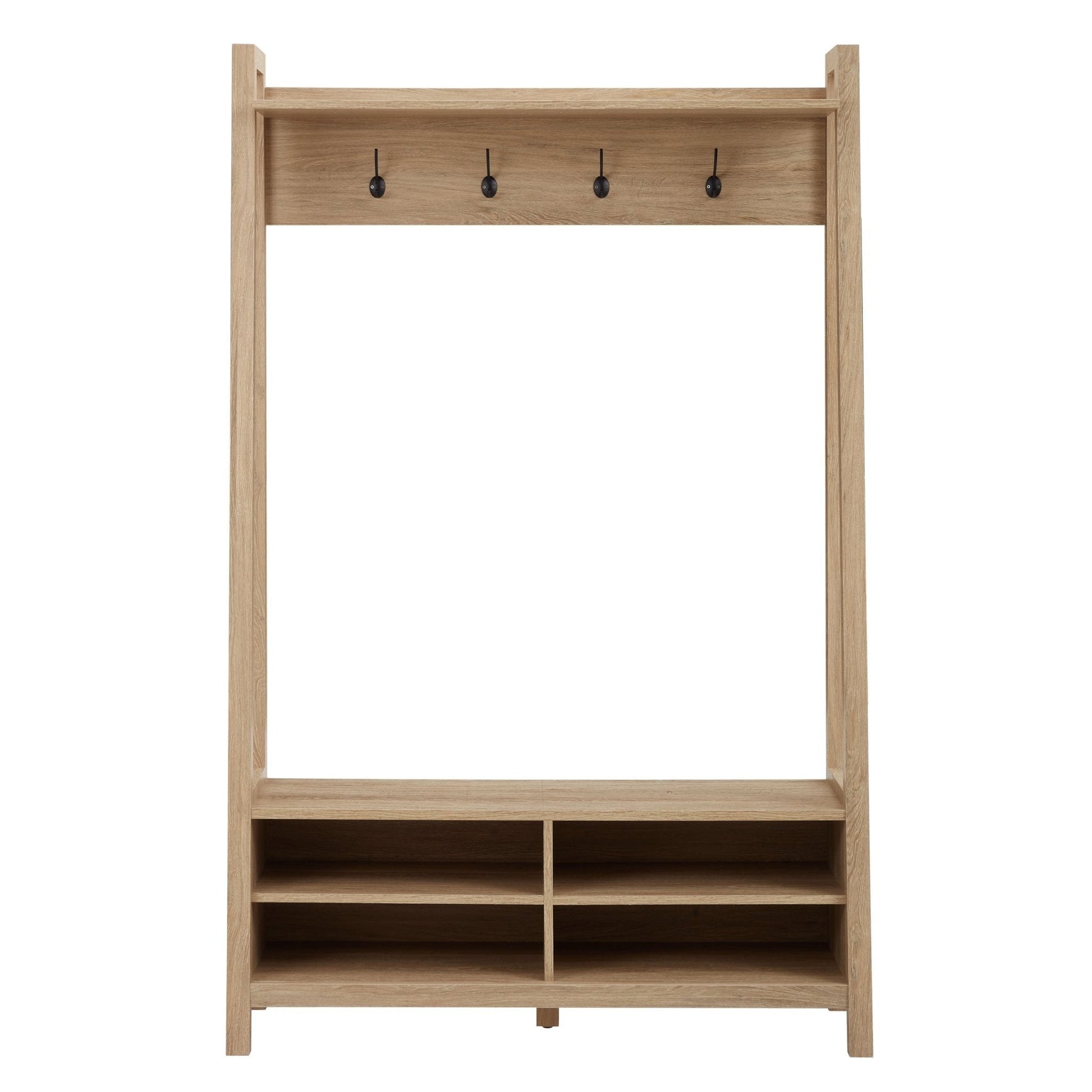 Nell Hallway Shelf with Hooks - Wood - DUSK