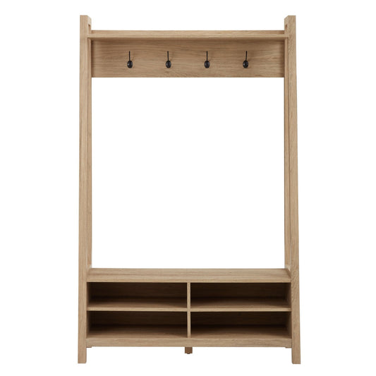 Nell Hallway Shelf with Hooks - Wood - DUSK