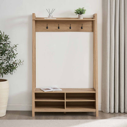 Nell Hallway Shelf with Hooks - Wood - DUSK