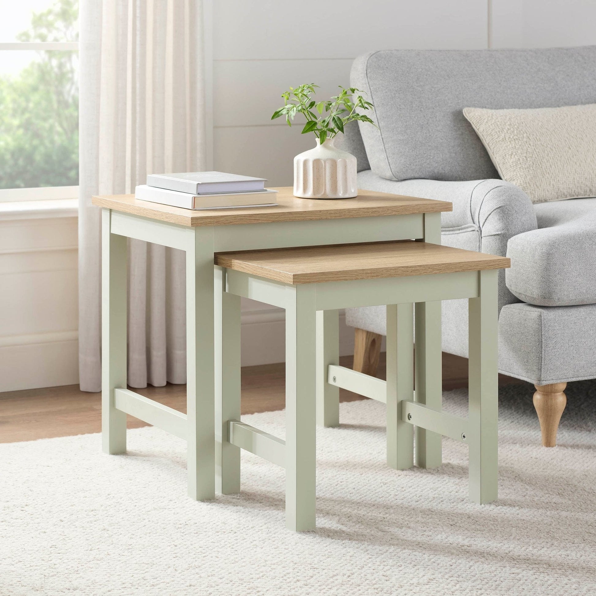 Nell Nesting Side Table - Sage Green - DUSK